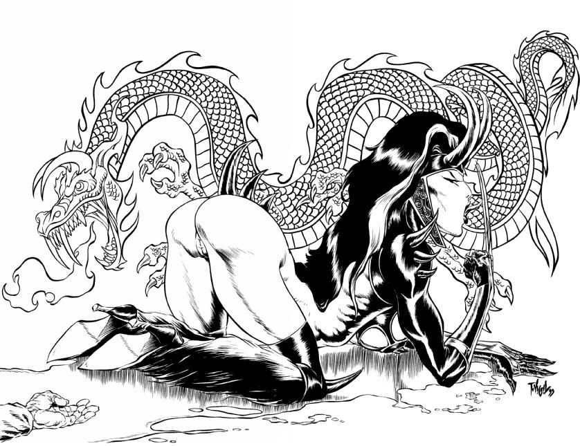 Tim Vigil Faust Singhas Talons Original Art Cover  