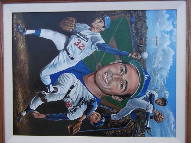 SANDY KOUFAX ORIGINAL PAINTING BY ANGELO MARINO  