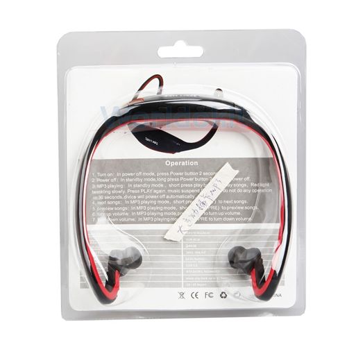 Red Sports  Player Wireless Headset USB Micro SD W/TF Card Sl 