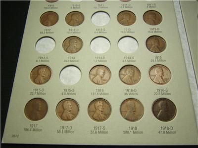 Lincoln Wheat Cent Collection 1909 VDB   1940, 78 coins w/ 1912 D,1926 