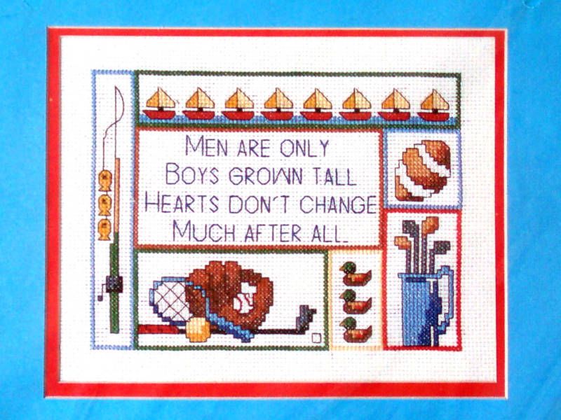 49219 BUCILLA MEN ARE ONLY BOYS SPORTS CTD CROSS STITCH KIT  