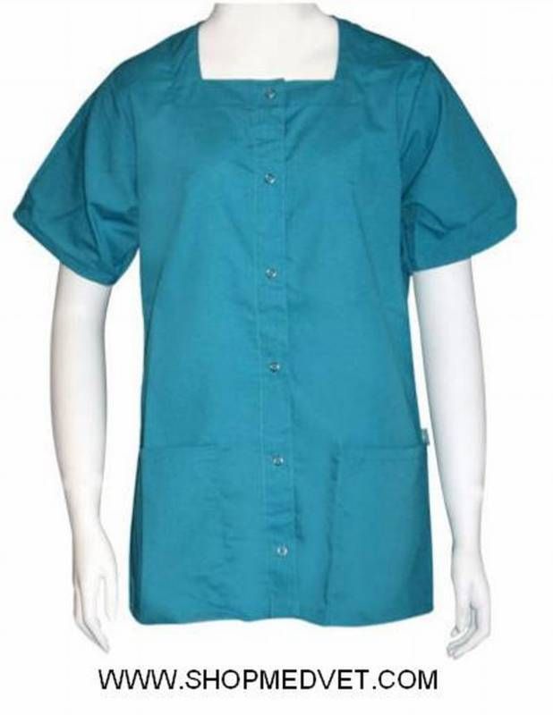 Teal Sq Neck Hospital Scrub Tunic XLarge HX3462 2L9  