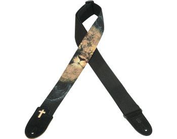   Christian Printed Cotton Guitar/Bass Strap LION JUDAH/Suede Cross End