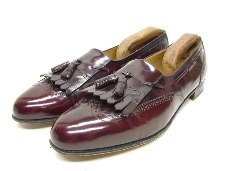 MENS SALVATORE FERRAGAMO BURGUNDY TASSEL LOAFER DRESS SHOES SIZE 15 D 