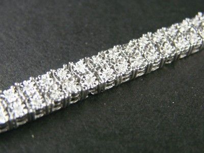 ROW GENUINE DIAMOND WHITE GOLD FINISH BRACELET 8.5 IN  