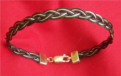 AG9 ETHNIC AFRICAN ELEPHANT HAIR & SOLID GOLD BRACELET  