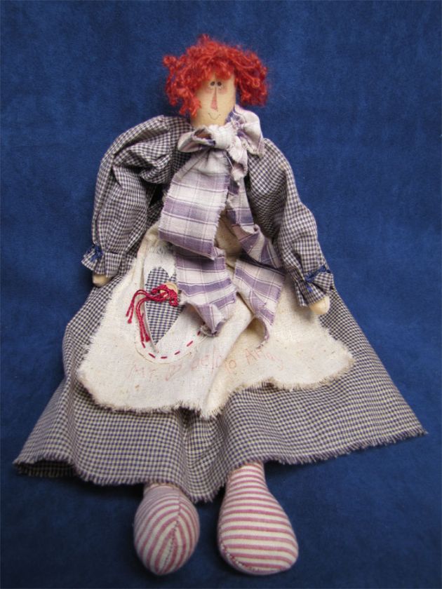 Rustic Raggedy Ann Primitive Country Look Large Doll  