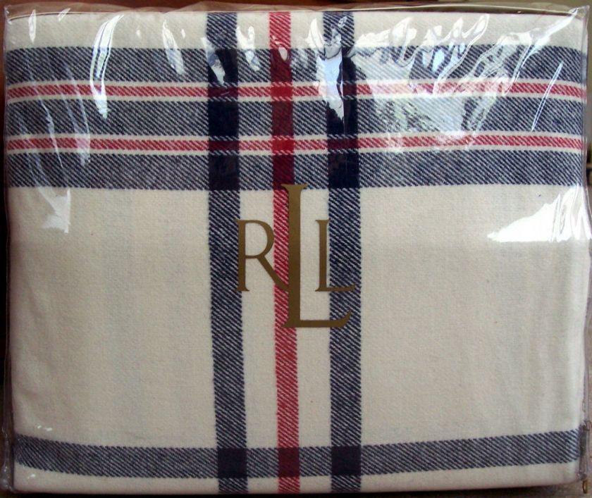   Lauren TALMADGE HILL Plaid Red Blue King Duvet Comforter Cover  