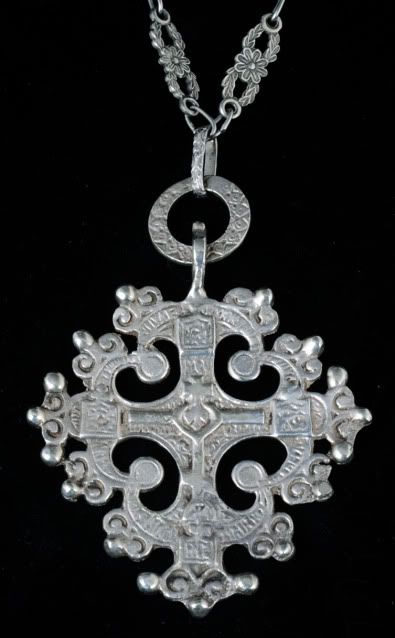 ITALIAN 900 SILVER COPPINI/PERUZZI style CROSS NECLACE  