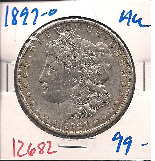1897 O Morgan Liberty Silver Dollar AU 12682  