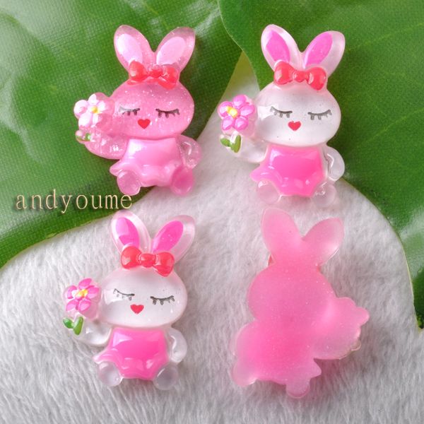 FREE SHIP 100pcs Beautiful Resin Rabbit Flatbacks NP7531  