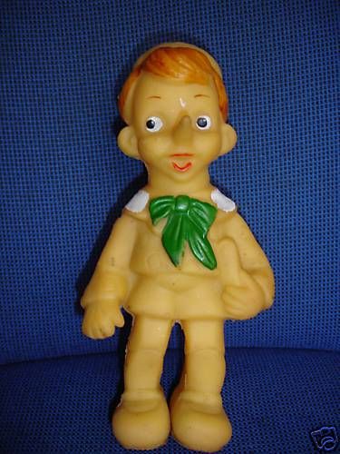 VINTAGE RUBBER PINOCCHIO BURATINO TOY  