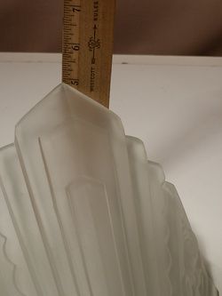 BEAUTIFUL LARGE ART DECO STYLE FROSTED GLASS SLIP SHADE(S) VERY NICE 