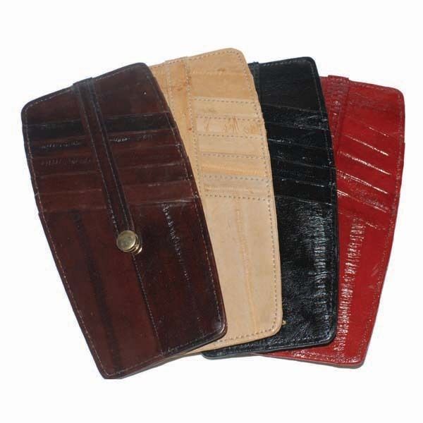   Two Sided Eel Skin Leather Credit Card Holder#E531 803698927563  