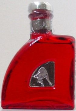 MINIATURE ~ AHA TORO ANEJO TEQUILA   Red Glass  