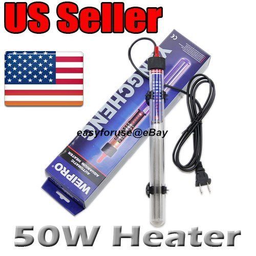 New 50W Aquarium Tank Adjustable Submersible Heater  