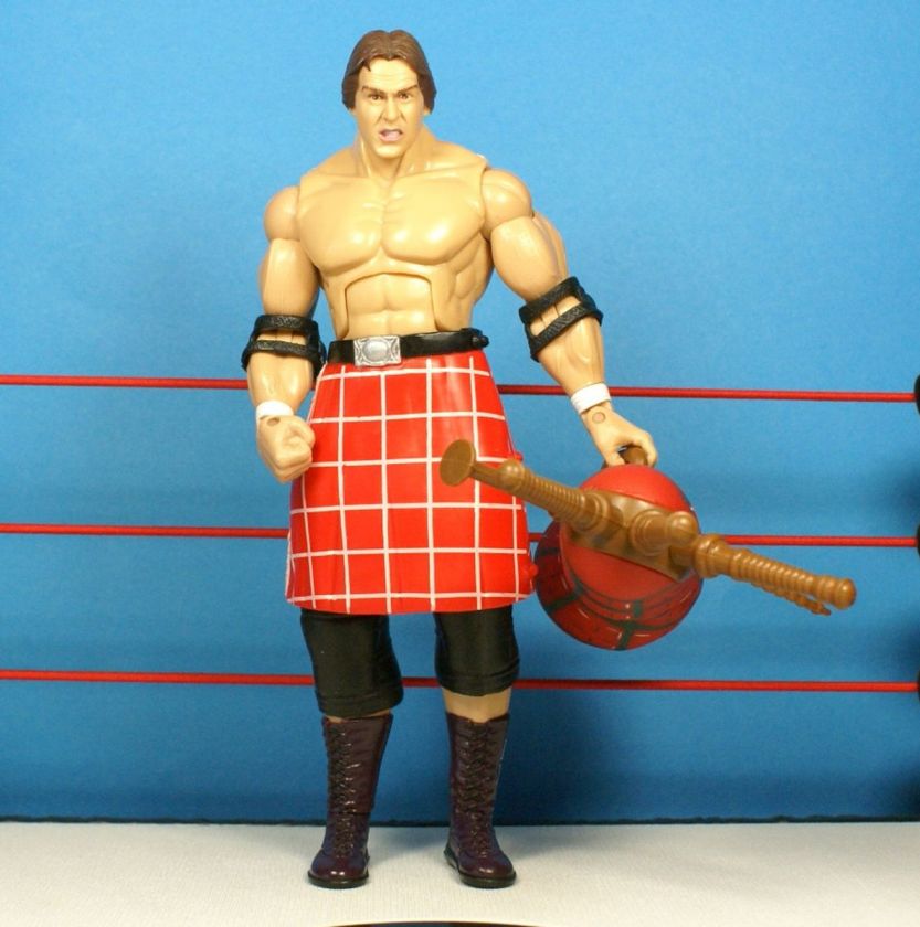 WWE Jakks Rowdy Piper Deluxe Classic Wrestling Figure + Bagpipes 