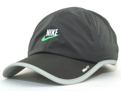 NIKE Featherlight Hat Gray Runner Tennis Golf Dri Fit  