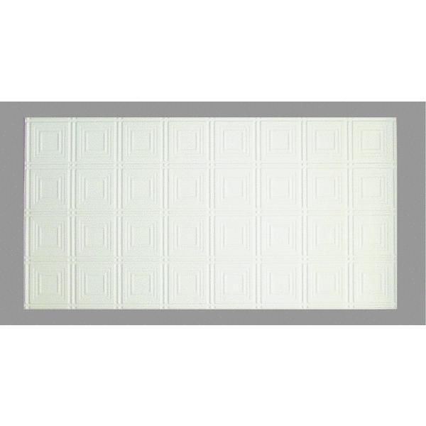   of 5 2 X 4 Styrene Faux TIN Style White Ceiling Tiles no. 204  