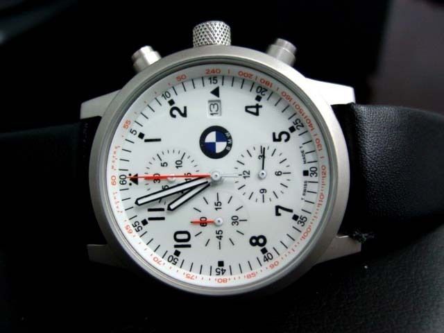 BMW Military Chrono Leather Watch White M3 M5 Z3 Z5  