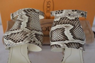 NIB TODS $695 PYTHON SOPHIE BIKINI SANDALS SHOES~40.5  