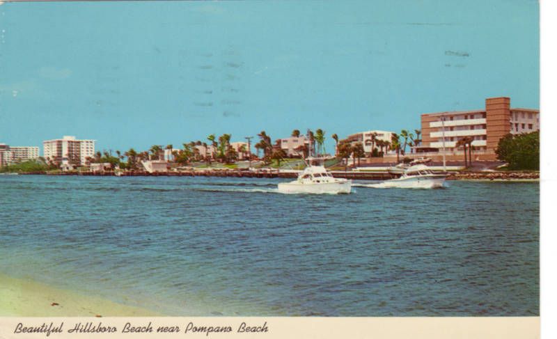 FLORIDA POMPANO BEACH HILLSBORO BEACH VINTAGE PC 99A  