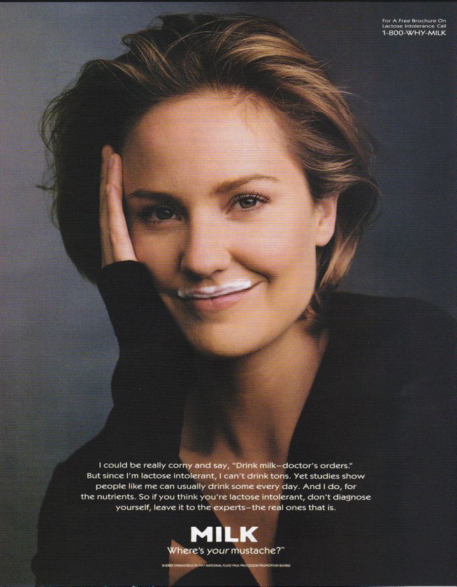 1997 MILK ~ WHERES YOUR MUSTACHE? SHERRY STRINGFIELD Magazine Print 