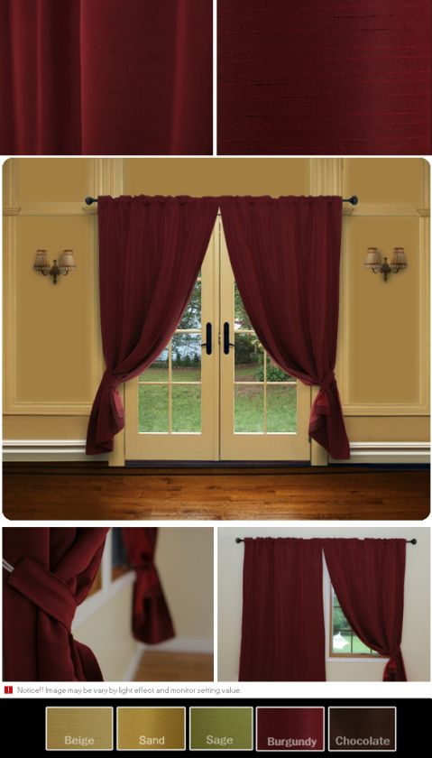 Dupioni Home Theater Insulate Curtain 84 Burgandy  