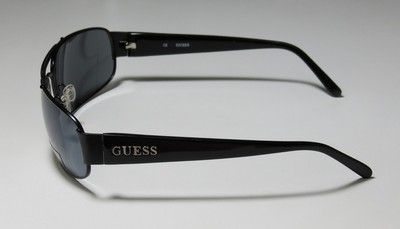 NEW GUESS 6464 BRAND NAME METAL BLACK ARMS MIRRORED GRAY LENSES 