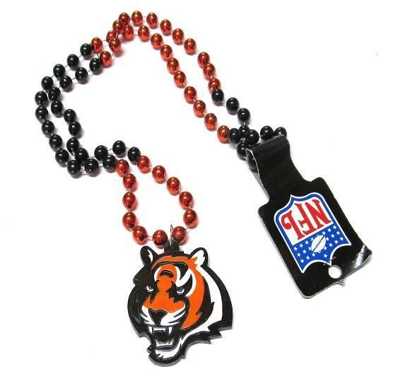 Cincinnati Bengals Mardi Gras Beads w/ Logo Medallion  