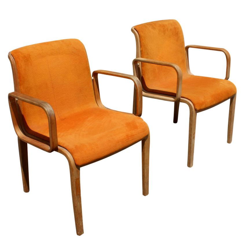 Pair of 1970s Knoll International Chair designed by Bill Stephens .