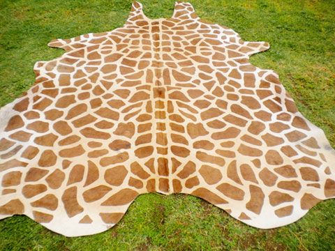 GIRAFFE Print/Printed COWHIDE SKIN Rug COW HIDE GIRAFFE DC3233  