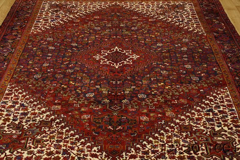 LARGE EXCELLENT GEOMETRIC 10X13 HERIZ PERSIAN ORIENTAL AREA RUG WOOL 