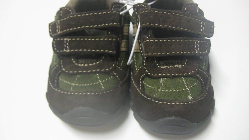 Infant Boys Size 2 OshKosh Brown & Green Athletic Shoes NEW  