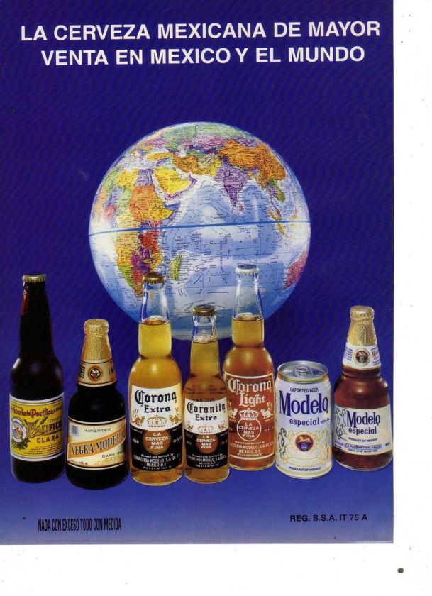 1995 CORONA BEER MODELO PACIFICO PRINT SPANISH AD  