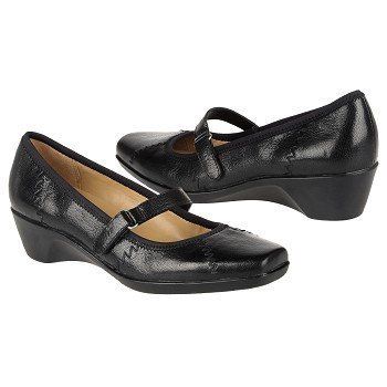 NATURALIZER BLACK LEATHER SLIP ON LOAFER (LOLA)  