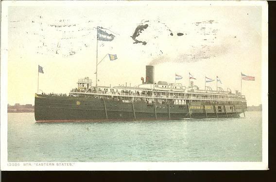 1915 Eastern States Cruise Ship Boat Vintage Postcard  