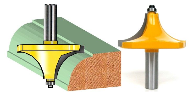 1pc 1/2 SH 1 Radius Round Over/Beading Router Bit  