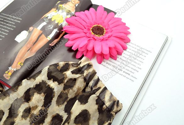 Fashion Womens Clothing Leopard Chiffon Tunic Sleeve Cardigan Blouse 