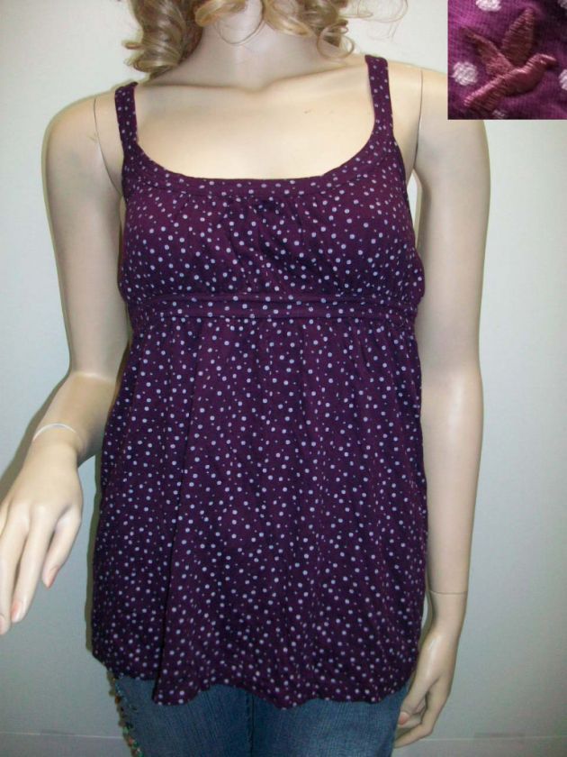 AERIE PRETTY DOT PRINT TANK TOPS PURPLE  