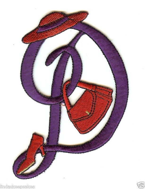 Red Hat Letter Iron On Applique, Initials, Alphabet D  