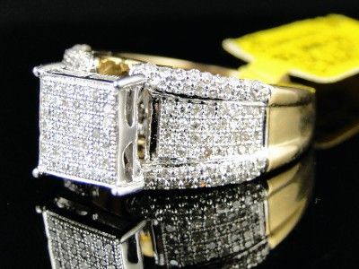 10K YELLOW GOLD DIAMOND ENGAGEMENT BRIDAL PAVE XL RING  