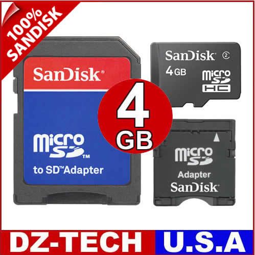 Sandisk 4GB Micro SD Mini MicroSD SDHC Memory Card 4 GB  