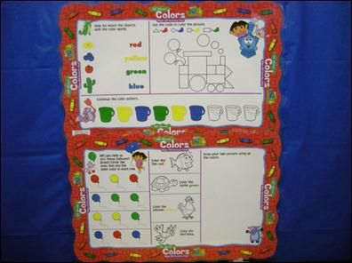 Dora Placemats Activity Mat All About Colors Set of 2  