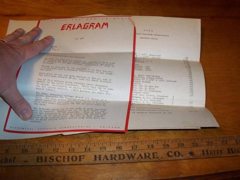 Erlagram, & Erla Parts Lists, & Diagram, Vintage Radio  