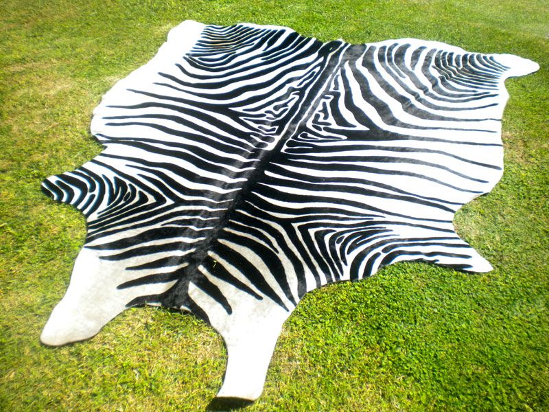 ZEBRA Print/Printed COWHIDE SKIN Rug COW HIDE DC3412  