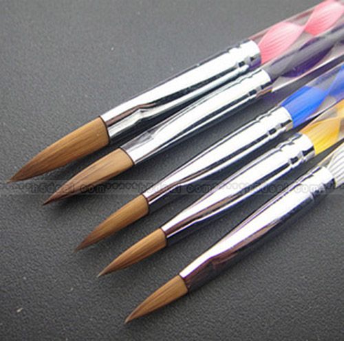 5pcs 2 Ways Acrylic Nail Art Pen Brush Cuticle Pusher  