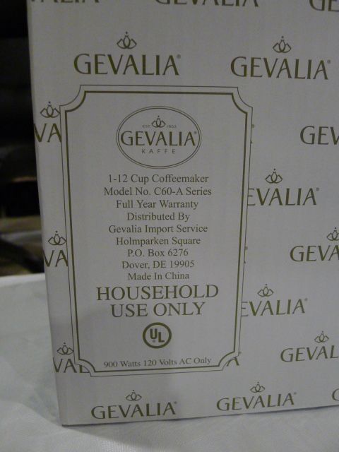 Gevalia coffee maker 12 cup programmable BLACK MSPR $59  