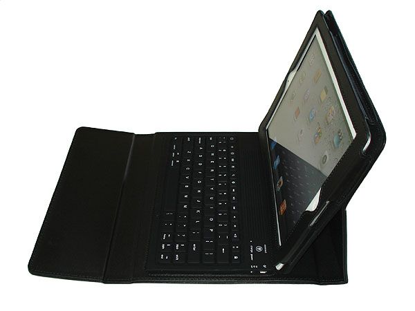 iPad 2 Folio Workstation Case PU Leather Wireless Bluetooth Keyboard 