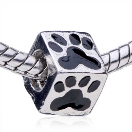 PUGSTER® BEAD FOOTPRINT ENAMEL CHARM FOR BRACELET O26  